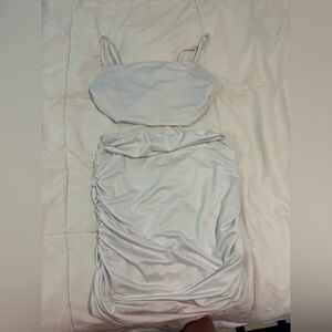 Chic White Pencil Skirt Set